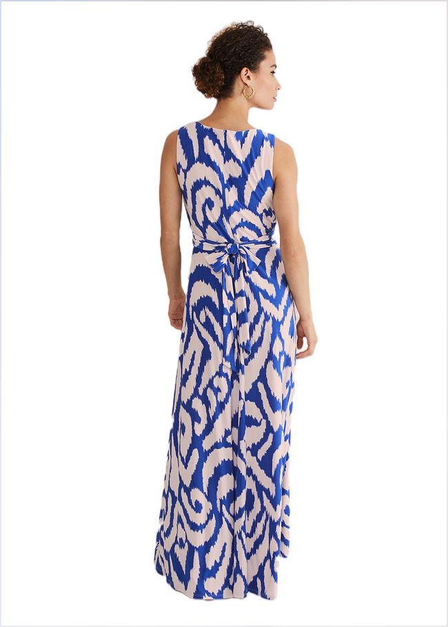  Artemis Jersey Print Maxi Dress Azure Blue/Cream 221579160