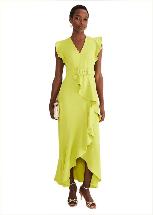  Phoebe Frill Maxi Dress Lime 221584967