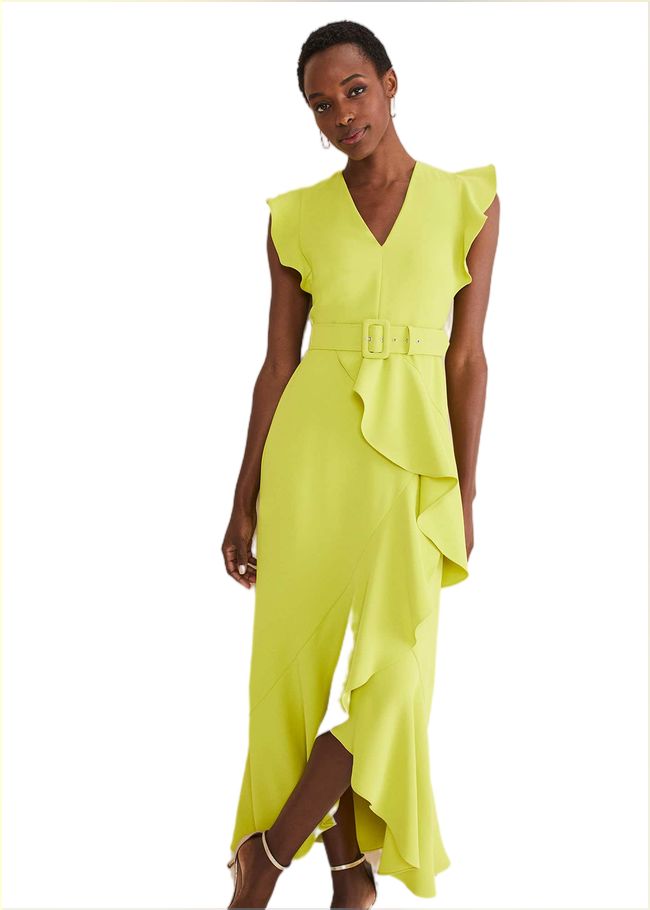  Phoebe Frill Maxi Dress Lime 221584967