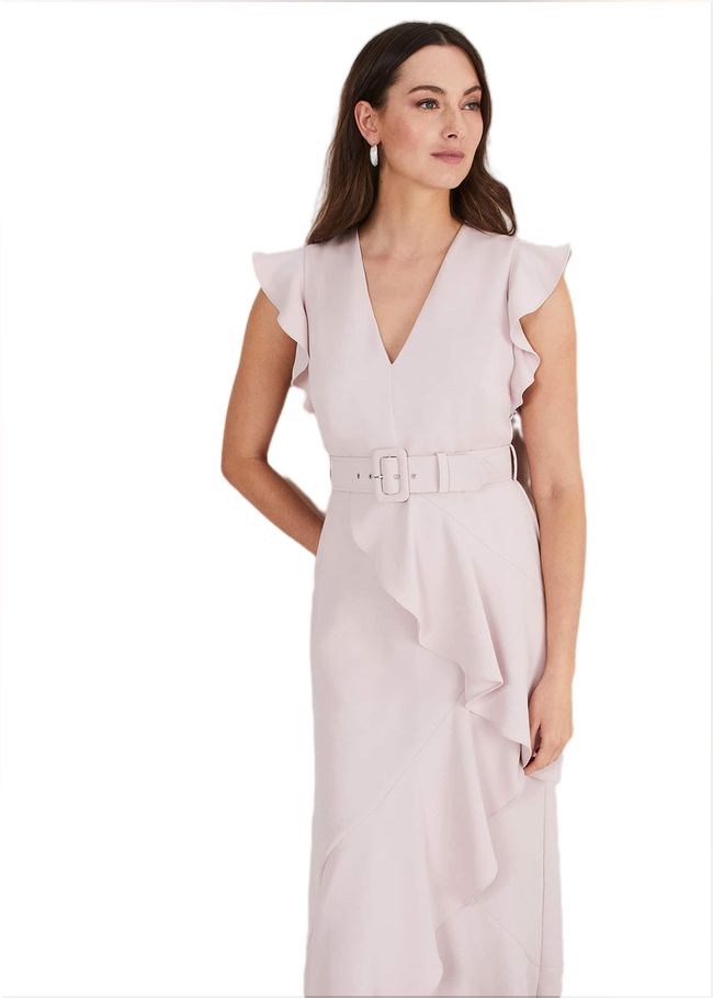  Phoebe Frill Maxi Dress Powder Pink 221586339