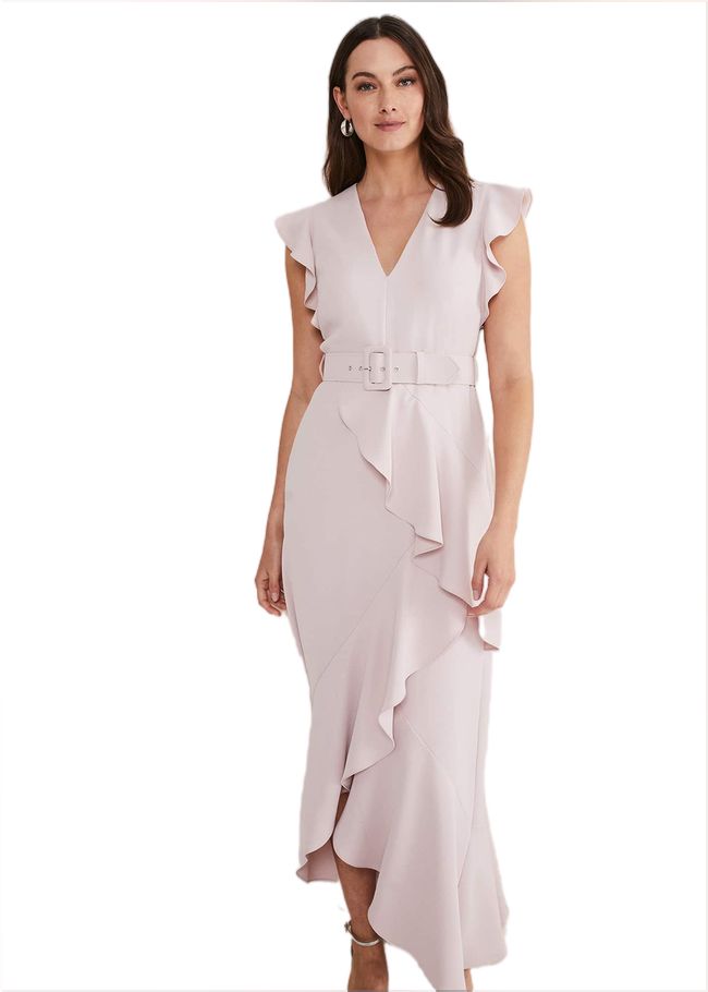  Phoebe Frill Maxi Dress Powder Pink 221586339