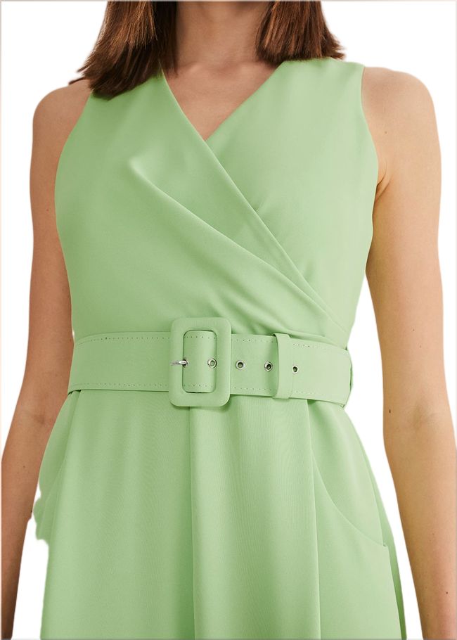  Lissia Green Wide Leg Jumpsuit Apple Green 221589099