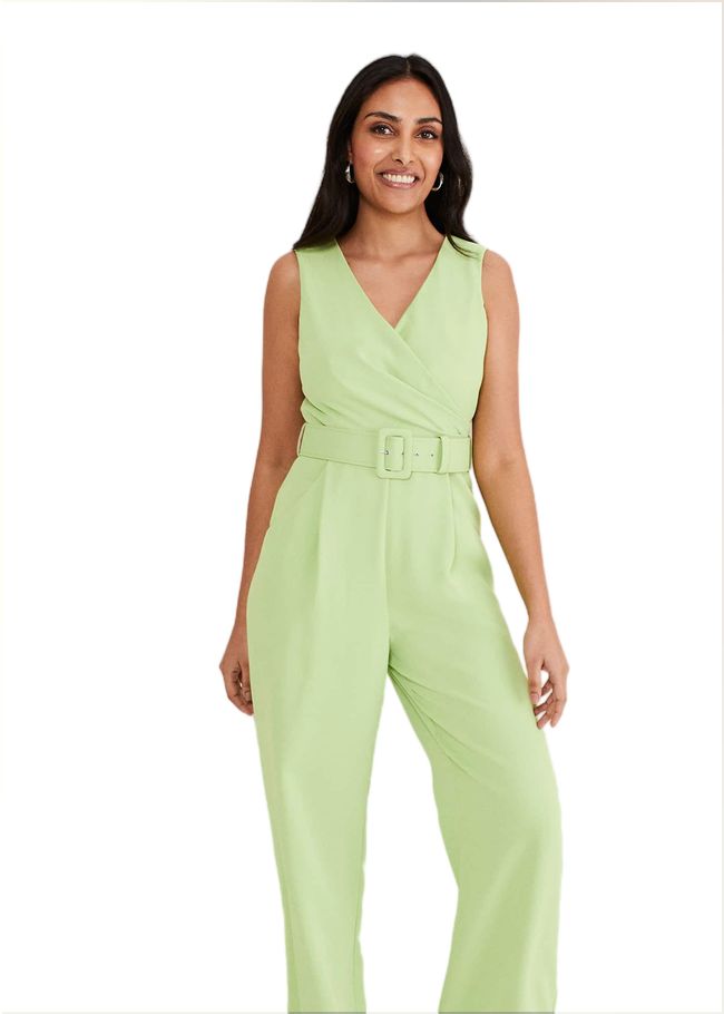  Petite Lissia Green Wide Leg Jumpsuit Apple Green 221590099