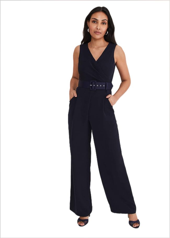  Petite Lissia Navy Wide Leg Jumpsuit Navy 221592351