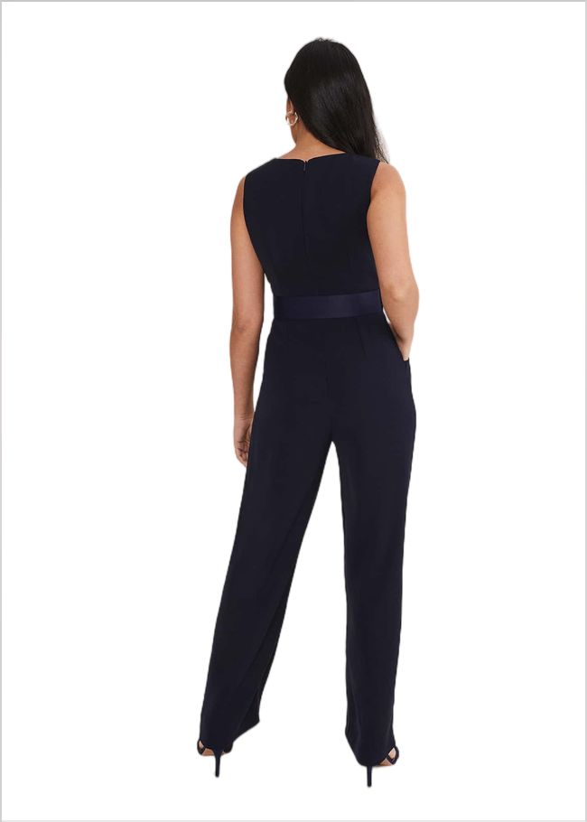  Petite Lissia Navy Wide Leg Jumpsuit Navy 221592351