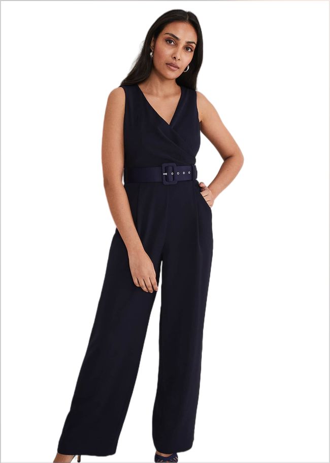  Petite Lissia Navy Wide Leg Jumpsuit Navy 221592351