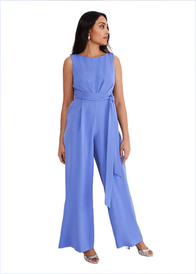  Petite Elaina Blue Wide Leg Jumpsuit Foxglove Blue 221594418