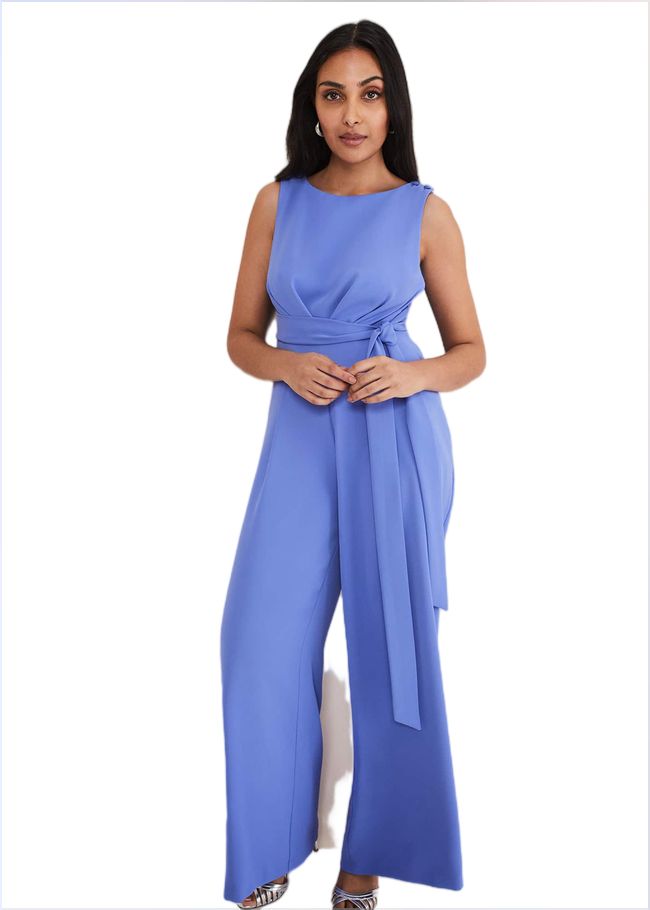  Petite Elaina Blue Wide Leg Jumpsuit Foxglove Blue 221594418