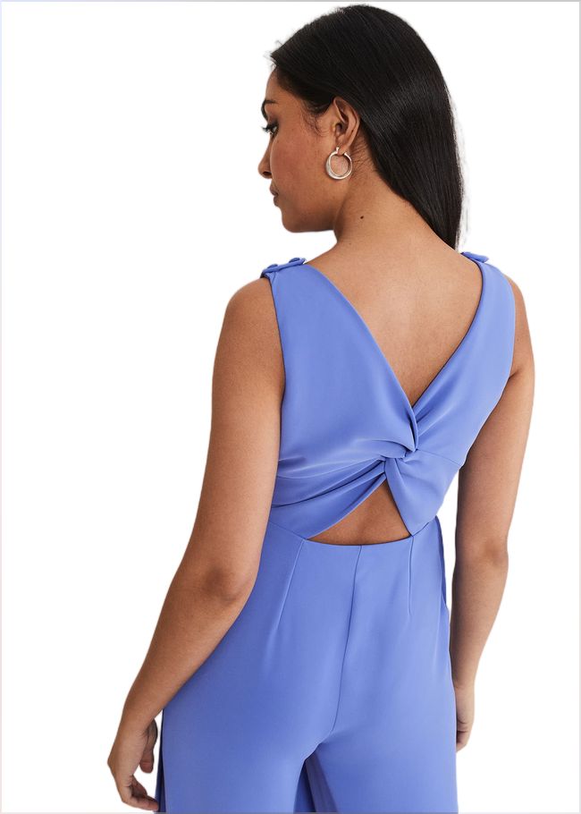  Petite Elaina Blue Wide Leg Jumpsuit Foxglove Blue 221594418