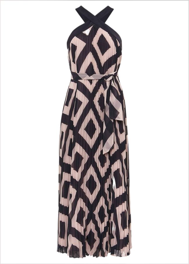  Hestia Diamond Trapeze Maxi Dress Navy/Pink 221597281