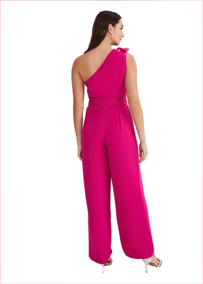  Luisa One Shoulder Jumpsuit Magenta Pink 221599389