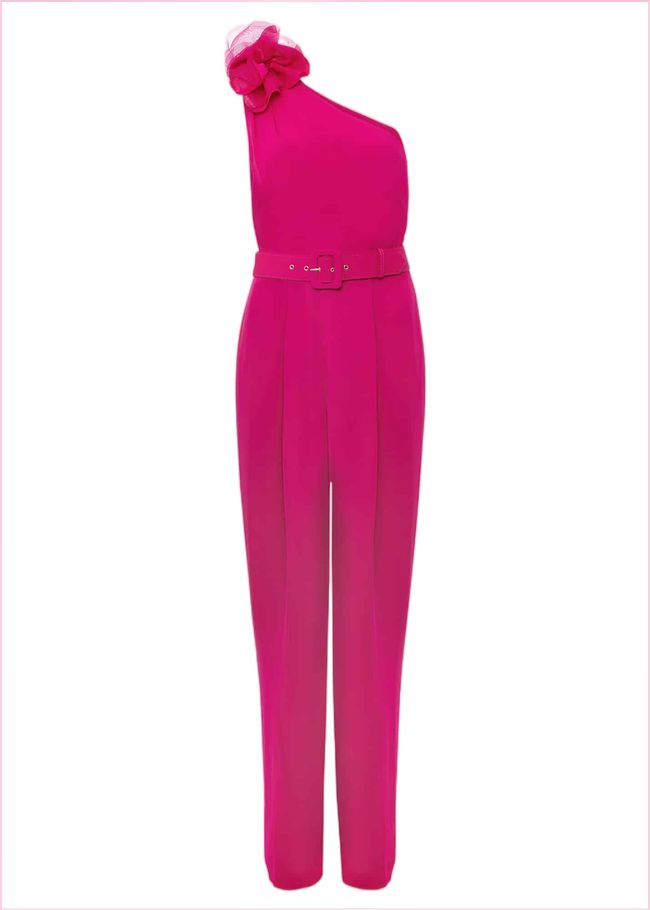  Luisa One Shoulder Jumpsuit Magenta Pink 221599389