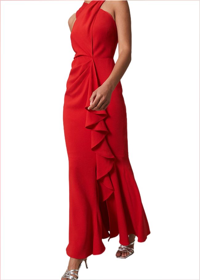  Pamela Ruffled Maxi Dress Red 221600250