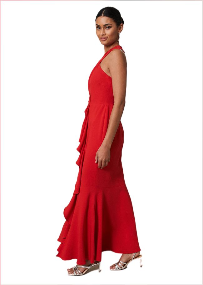  Pamela Ruffled Maxi Dress Red 221600250