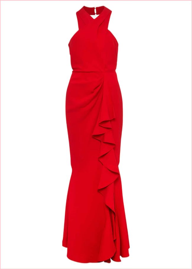  Pamela Ruffled Maxi Dress Red 221600250