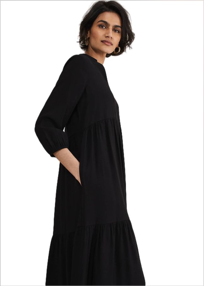  Jayde Midaxi Tiered Dress Black 221606050