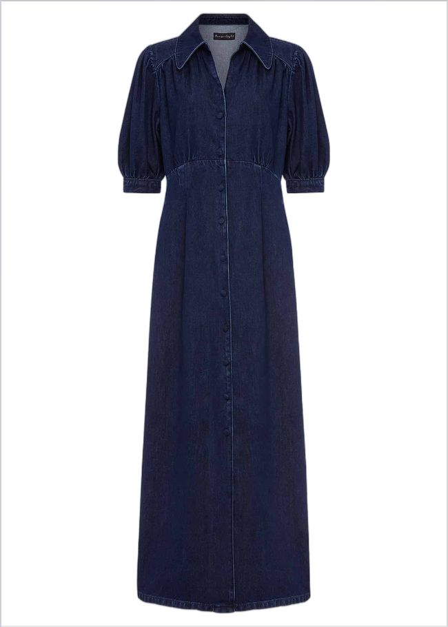  Cosette Denim Midaxi Dress Dark Indigo 221608193