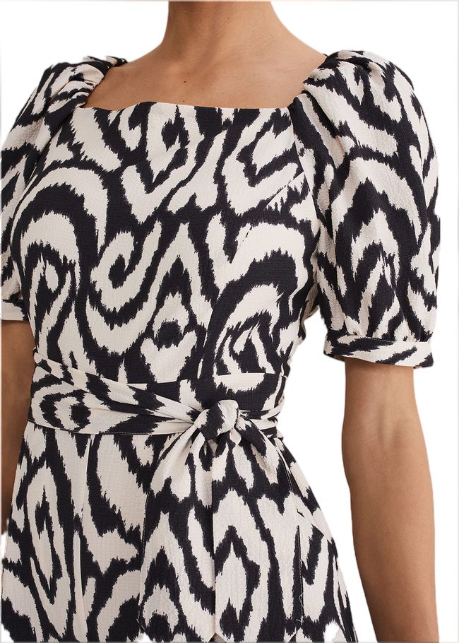  Sara Ikat Wide Leg Jumpsuit Black/Cream 221615843