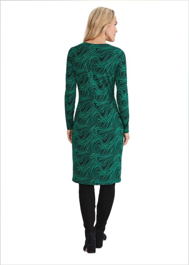  Ally Swirl Midi Dress Green/Black 221620248