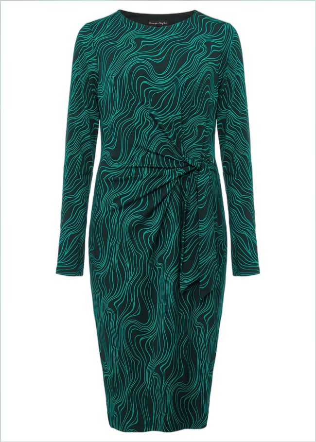  Ally Swirl Midi Dress Green/Black 221620248