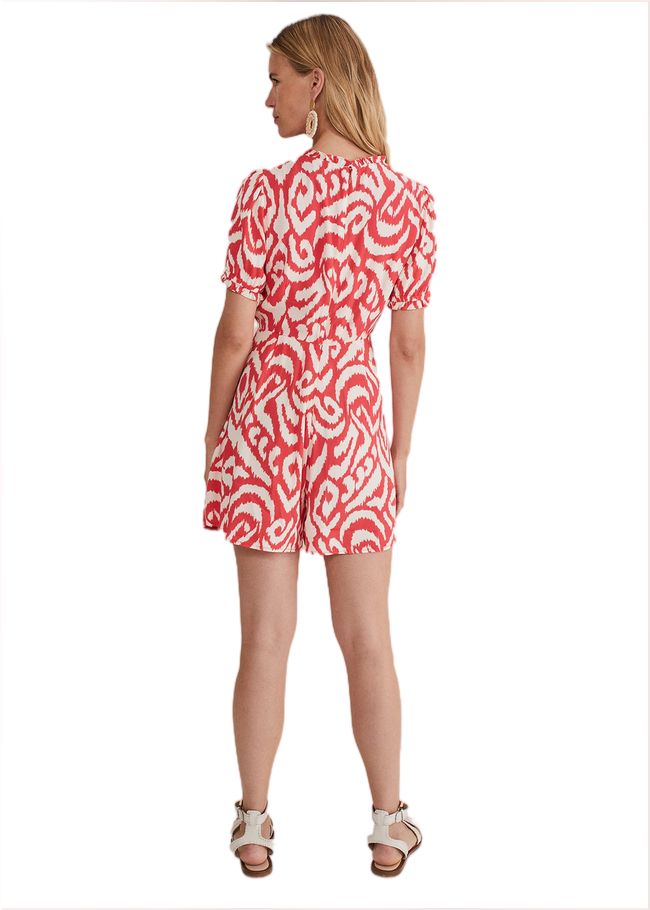  Rolanda Printed Playsuit Coral/Cream 221628227