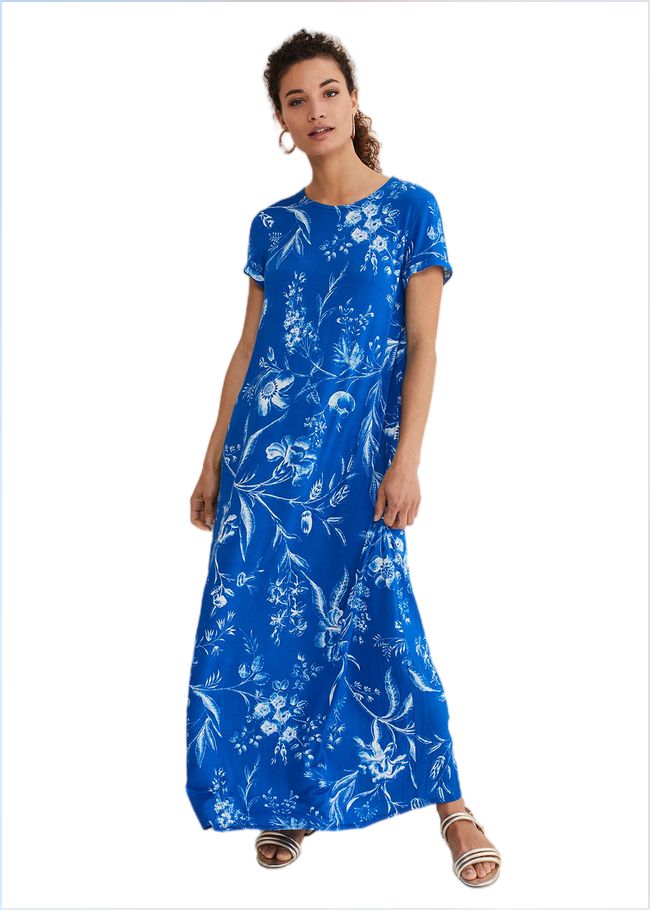  Roxanna Floral T-Shirt Maxi Dress Blue 221634408