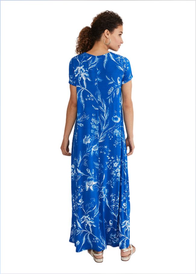  Roxanna Floral T-Shirt Maxi Dress Blue 221634408