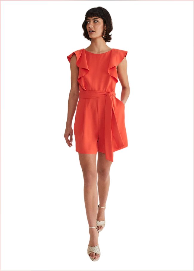  Oaklynn Ruffle Playsuit Vermillion 221636682