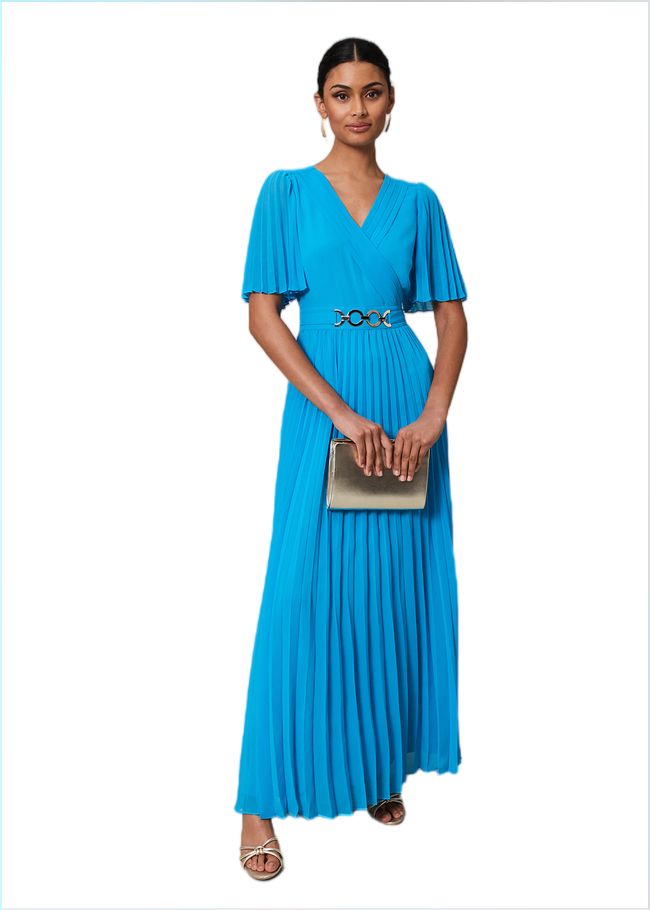  Yasmina Pleated Maxi Dress Aquamarine 221638857