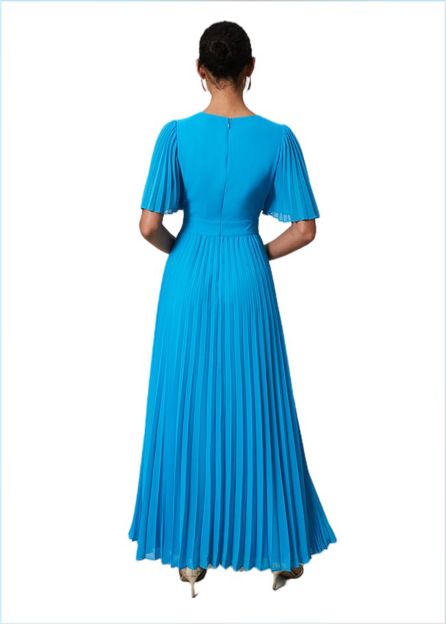  Yasmina Pleated Maxi Dress Aquamarine 221638857