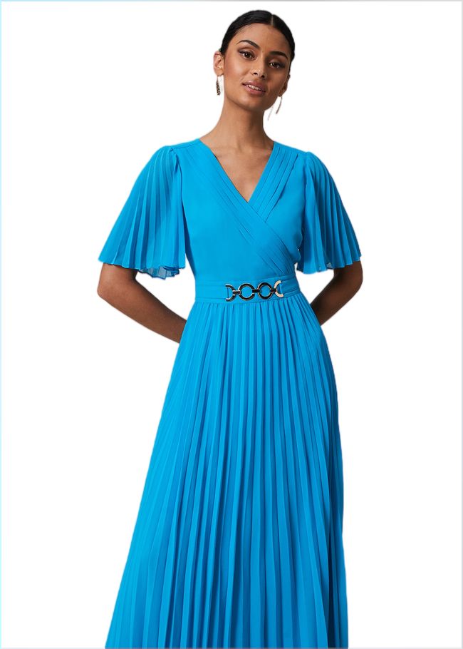  Yasmina Pleated Maxi Dress Aquamarine 221638857