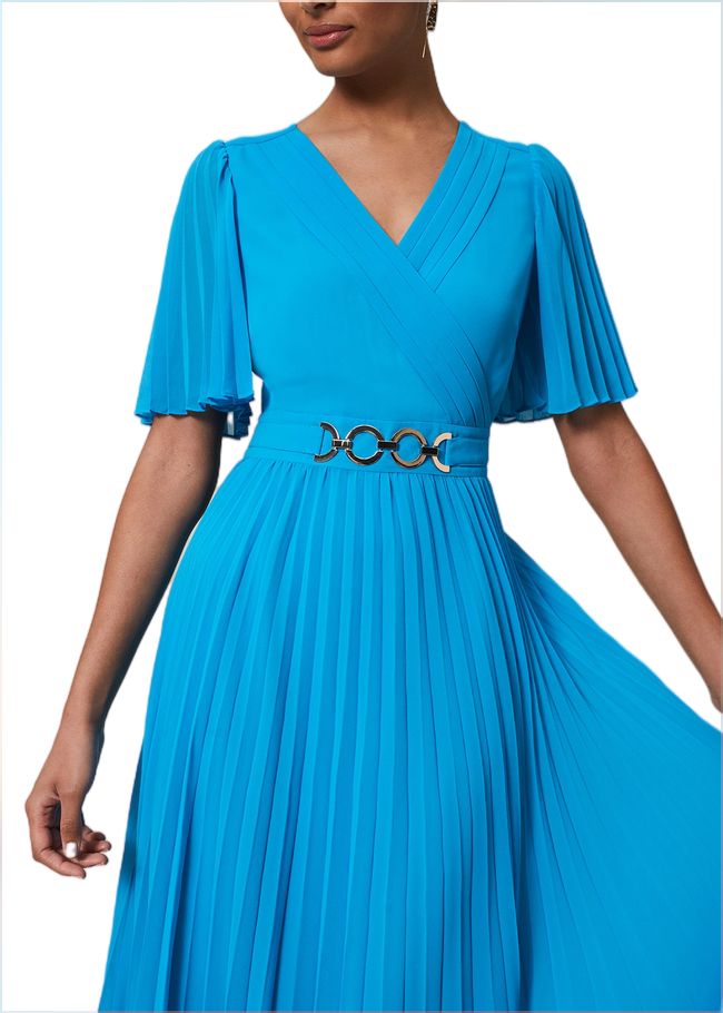  Yasmina Pleated Maxi Dress Aquamarine 221638857