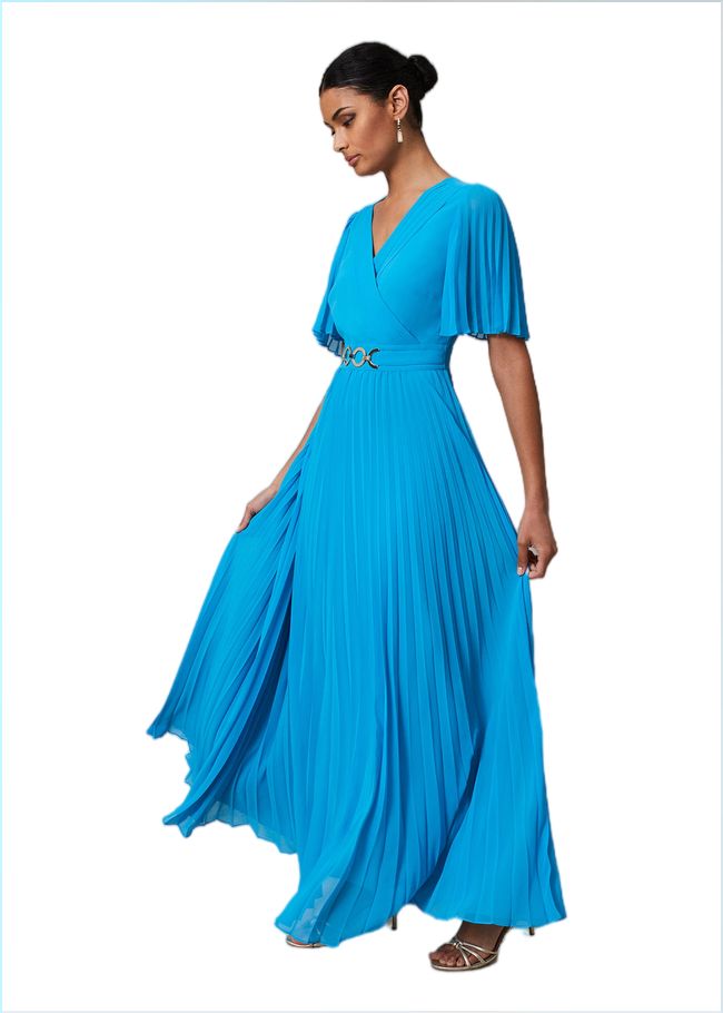  Yasmina Pleated Maxi Dress Aquamarine 221638857