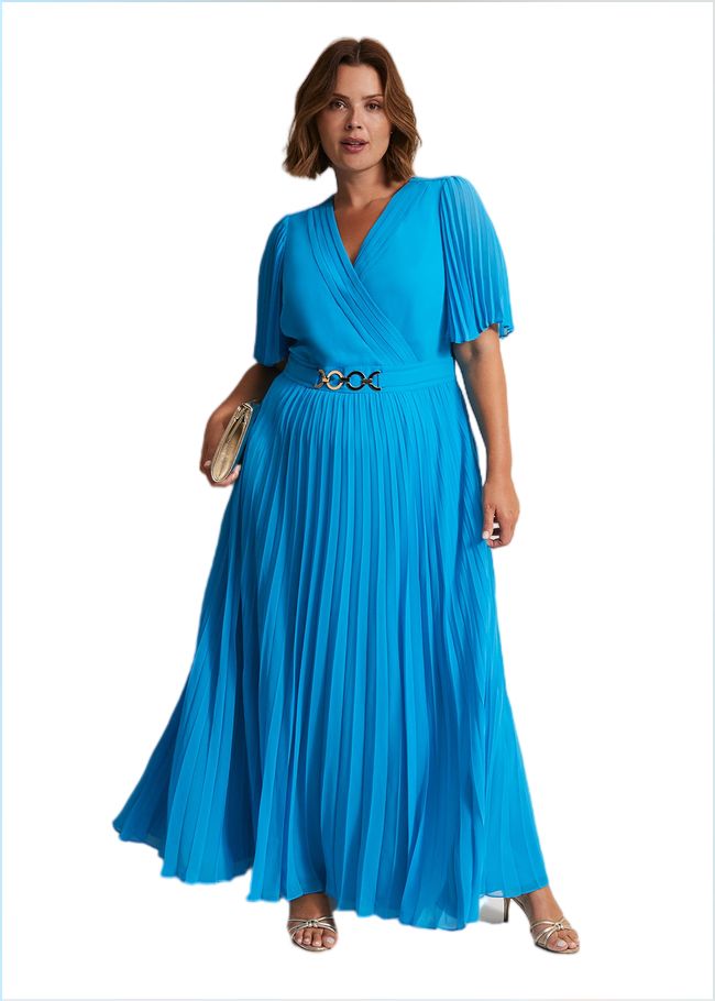  Yasmina Pleated Maxi Dress Aquamarine 221638857