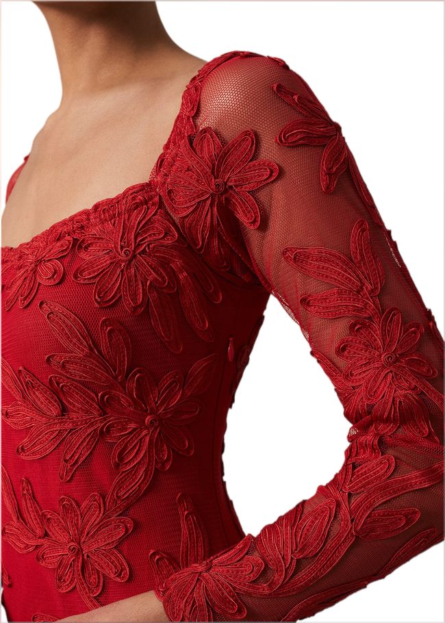  Alicia Tapework Maxi Dress Scarlet 221640731