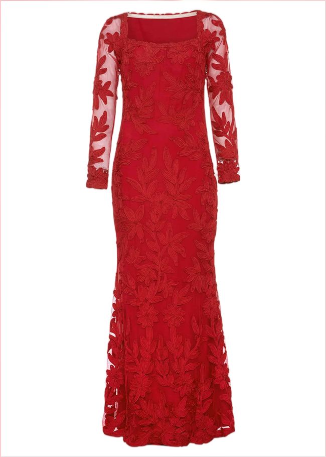  Alicia Tapework Maxi Dress Scarlet 221640731