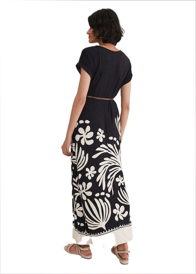  Jeanne Placement Print Jersey Maxi Dress Stone/Black 221649175