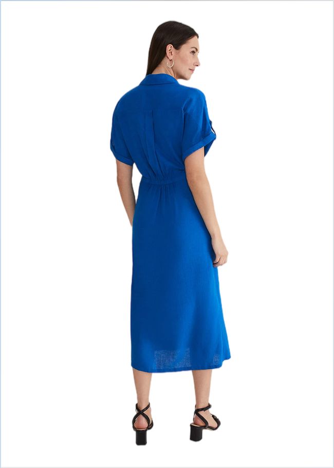  Yasse Linen Shirt Dress Blue 221662408