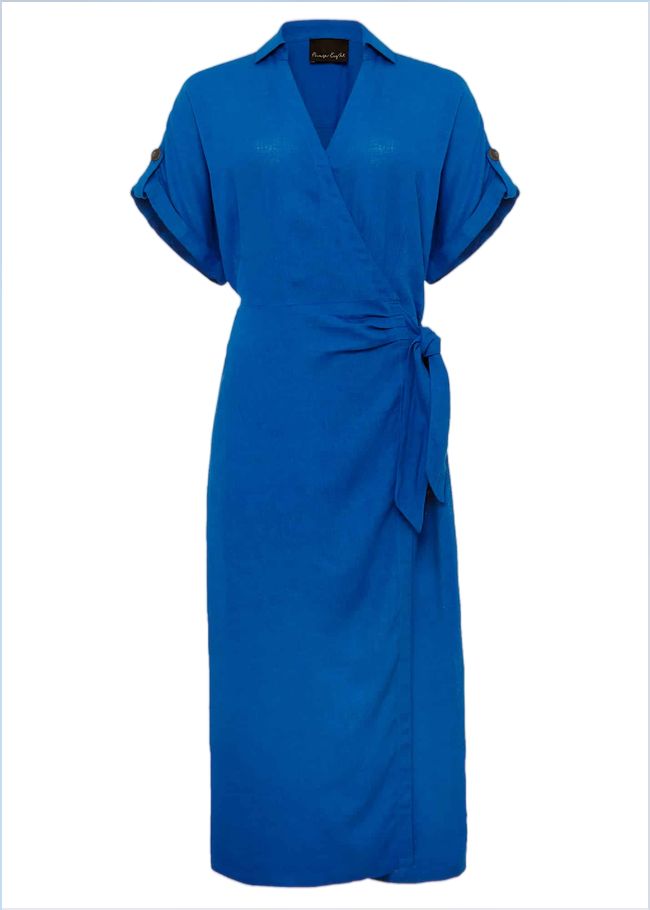  Yasse Linen Shirt Dress Blue 221662408