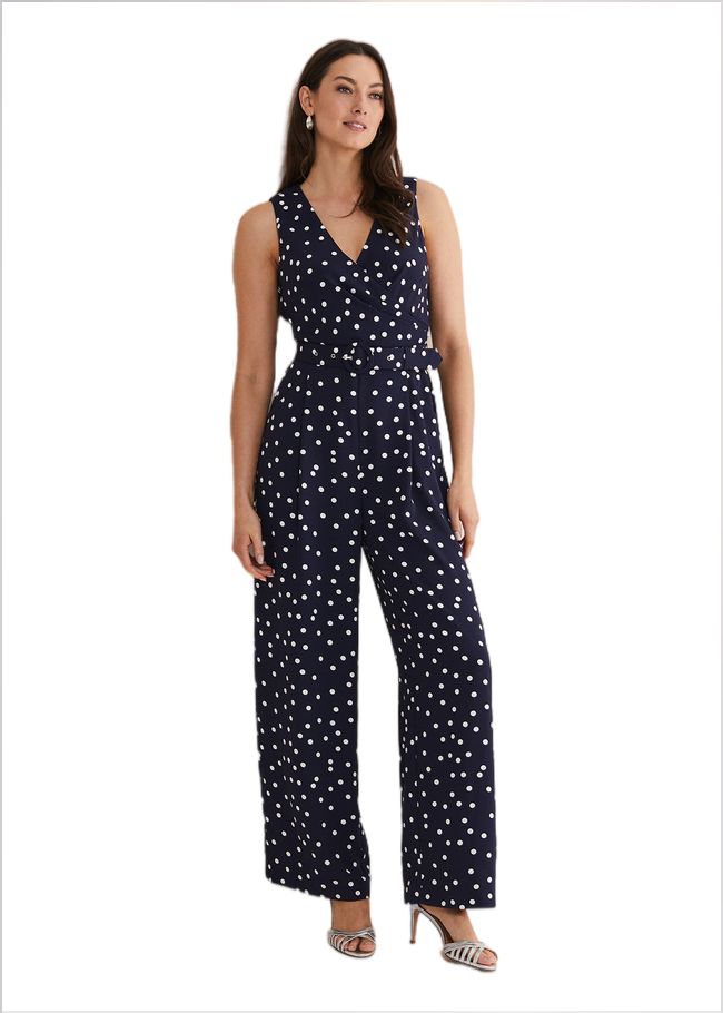  Kenzie Spot Jumpsuit Navy/Ivory 221679287