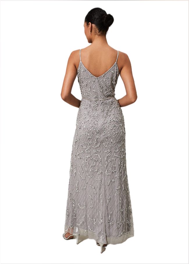  Alexia Sequin Maxi Dress Silver 221683065