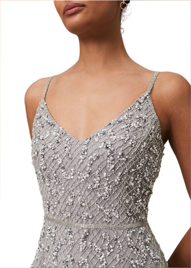  Alexia Sequin Maxi Dress Silver 221683065