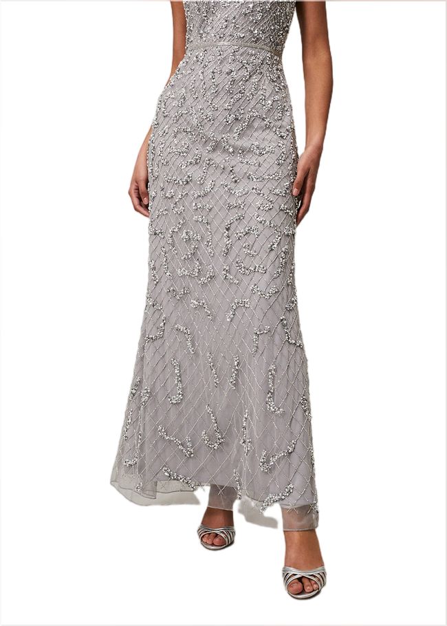  Alexia Sequin Maxi Dress Silver 221683065