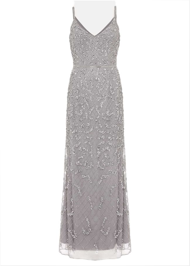  Alexia Sequin Maxi Dress Silver 221683065