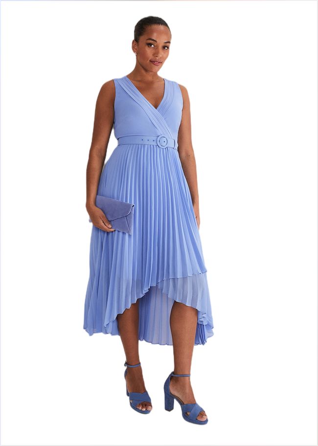  Brianna Pleated Midaxi Dress Cornflower 221684853