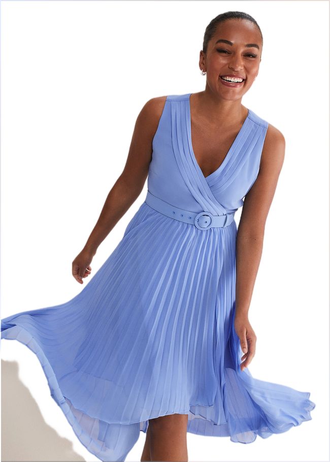  Brianna Pleated Midaxi Dress Cornflower 221684853