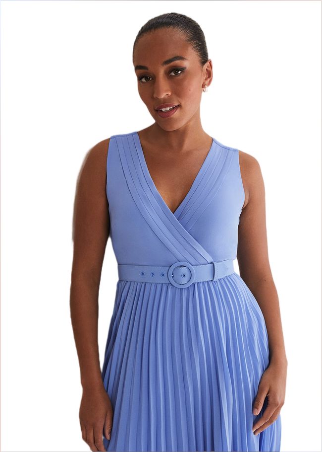  Brianna Pleated Midaxi Dress Cornflower 221684853