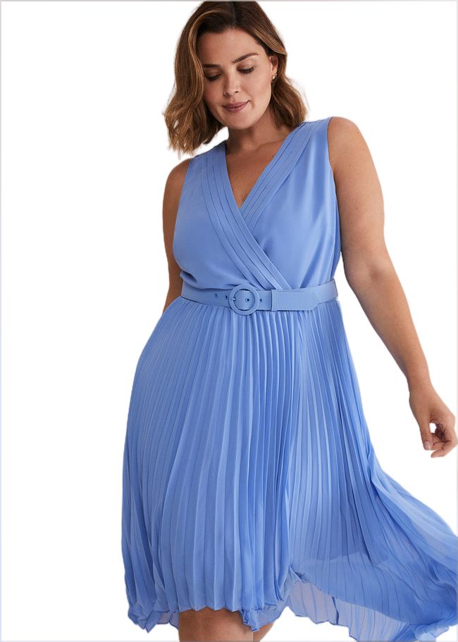  Brianna Pleated Midaxi Dress Cornflower 221684853