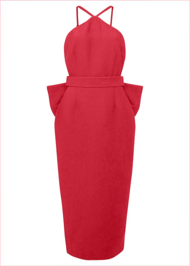  Sherani Bodycon Midi Dress Red 221687250