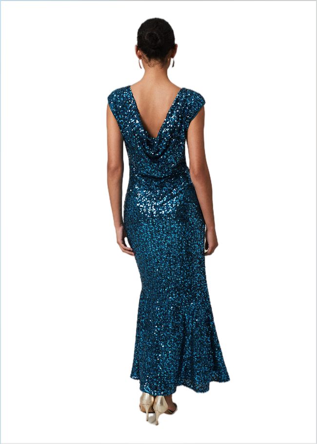  Haven Blue Sequin Maxi Dress Aquamarine 221688857